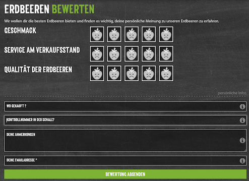 Erdbeeren Feedback Formular