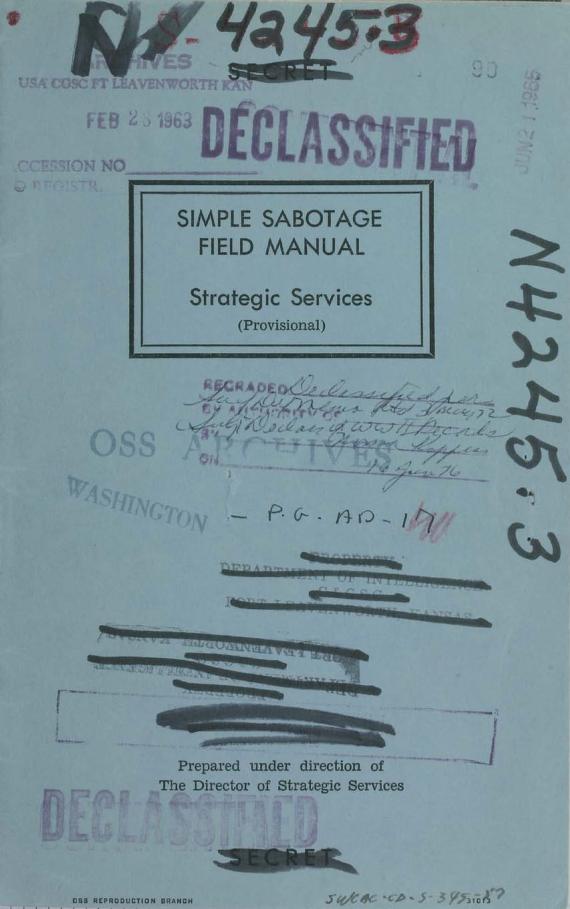 Titelseite: OSS "Simple Sabotage Field Manual"